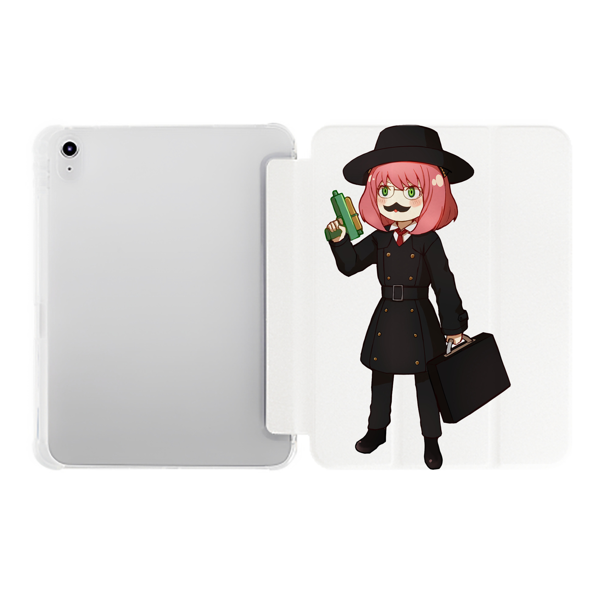 （画像用） SPY×FAMILY间谍家家酒 IPad ケース ペン収納付き 三つ折りスタンド PUレザー×シリコン 対応機種9.5/10.5/10.9インチ